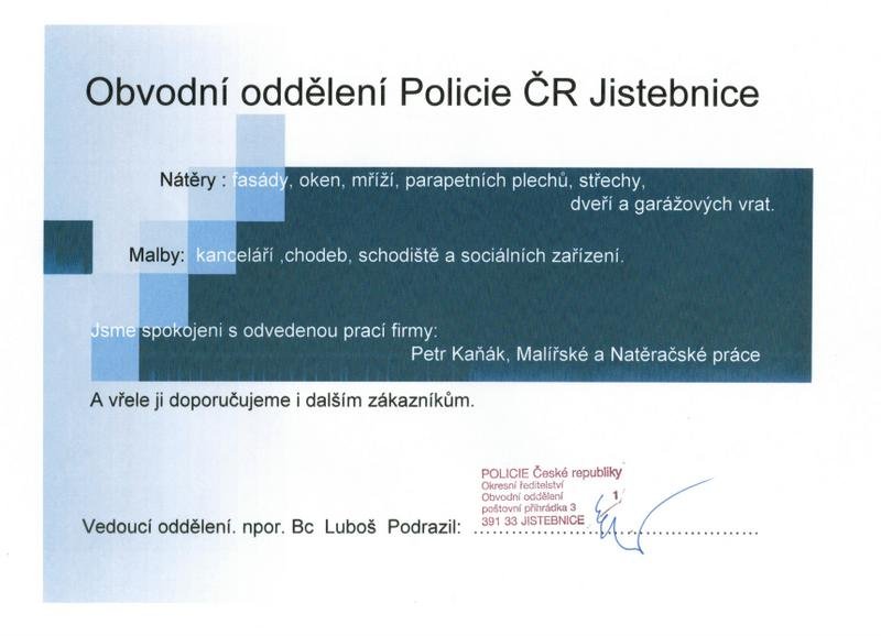 Dopis spokojeného zákazníka